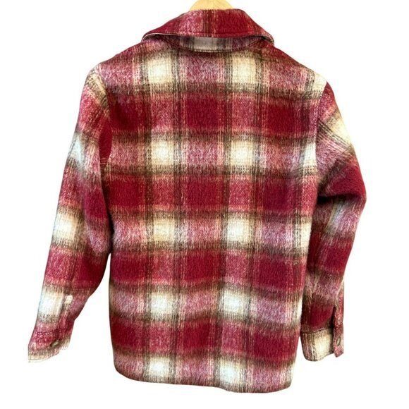 Abercrombie & Fitch Women Red White Plaid Shacket XXS Lumberjack Chic Cabin Core - Picture 3 of 6